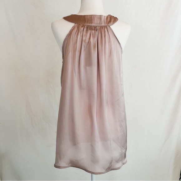 Francesca’s Women’s Glass Beaded V-Neck Satin Tunic - Picture 3 of 5